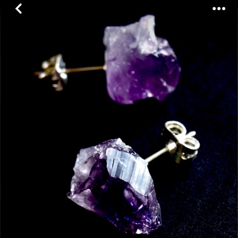 Raw Amethyst Studs - Mint Condition - image 1